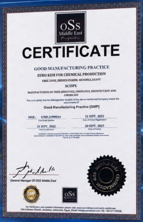GMP certificate supplied by Biovety
