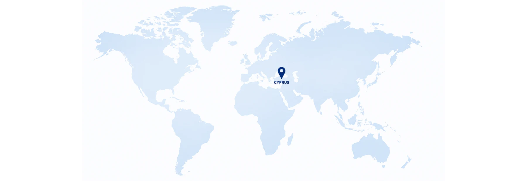 World map highlighting Biovety International in Cyprus